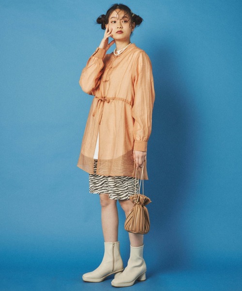 dispark（ディスパーク）の「DISPARK/プリーツ巾着ショルダー（ショルダーバッグ・レディース・ベージュ/ブラウン・FREE）」の4枚目の写真