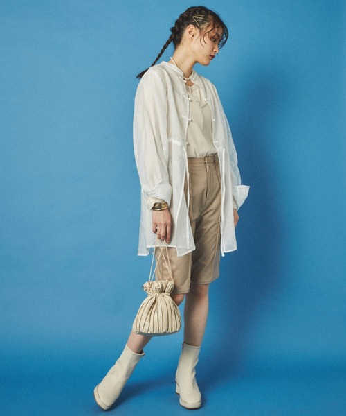 dispark（ディスパーク）の「DISPARK/プリーツ巾着ショルダー（ショルダーバッグ・レディース・ベージュ/ブラウン・FREE）」の8枚目の写真