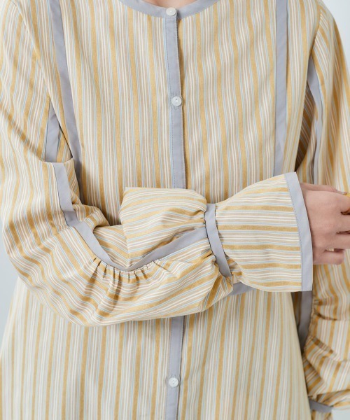 cepo(セポ)の「キャンディスリーブ ストライプシャツワンピース(シャツワンピース・レディース・オレンジ/イエロー・M)」の6枚目の写真