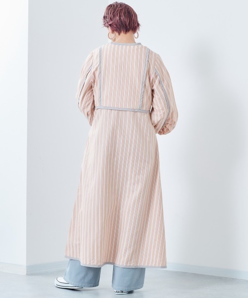 cepo(セポ)の「キャンディスリーブ ストライプシャツワンピース(シャツワンピース・レディース・オレンジ/イエロー・M)」の9枚目の写真