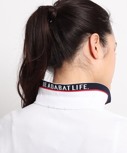 adabat(アダバット)の「◆【吸水速乾/UVカット】adabat ミラノリブ長袖ポロシャツ(ポロシャツ・レディース・ホワイト/ネイビー/ブルー/ピンク系・40/38/42/36)」の8枚目の写真