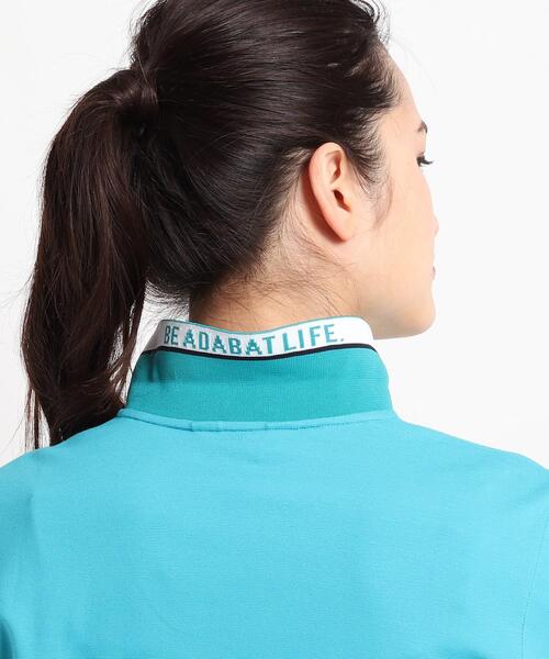 adabat(アダバット)の「◆【吸水速乾/UVカット】adabat ミラノリブ長袖ポロシャツ(ポロシャツ・レディース・ホワイト/ネイビー/ブルー/ピンク系・40/38/42/36)」の9枚目の写真