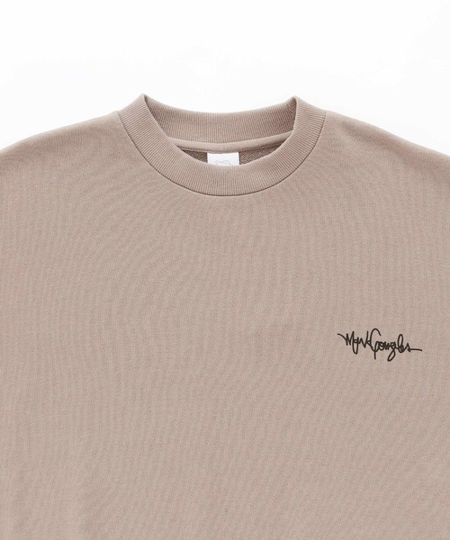 Mark Gonzales（マーク・ゴンザレス）の「【セットアップ】Mark Gonzales/マークゴンザレス MONO-MART別注 エフォートレス ラウンジセットアップ /ロゴ刺繍 オーバーサイズプルオーバー半袖スウェット＆ハーフスウェットパンツ ワンマイルウェア（ルームウェア/パジャマ・メンズ・ホワイト/ブラック/杢グレー/グリーン系その他/ブルー系その他/グレイッシュベージュ・M/L/XL）」の7枚目の写真