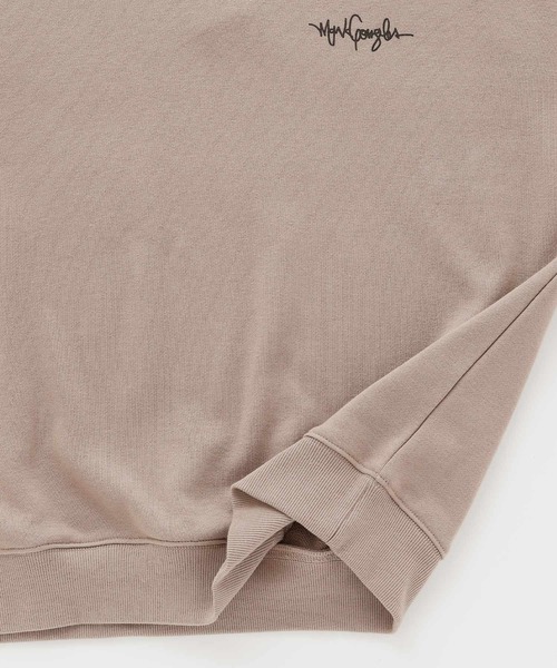 Mark Gonzales（マーク・ゴンザレス）の「【セットアップ】Mark Gonzales/マークゴンザレス MONO-MART別注 エフォートレス ラウンジセットアップ /ロゴ刺繍 オーバーサイズプルオーバー半袖スウェット＆ハーフスウェットパンツ ワンマイルウェア（ルームウェア/パジャマ・メンズ・ホワイト/ブラック/杢グレー/グリーン系その他/ブルー系その他/グレイッシュベージュ・M/L/XL）」の11枚目の写真