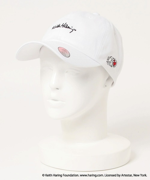 Keith Haring（キース・ヘリング）の「【 Keith Haring / キースヘリング 】 フロント ロゴ 刺繍 コットン キャップ / CAP（キャップ・メンズ・ホワイト/ブラック/ベージュ・FREE）」の7枚目の写真