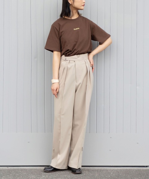 me+em select（ミームセレクト）の「PARIS logo Tee（Tシャツ/カットソー・レディース・アイボリー/ブラウン/ピンク/ミント・FREE）」の19枚目の写真