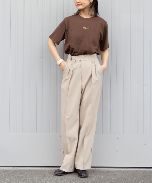 me+em select（ミームセレクト）の「PARIS logo Tee（Tシャツ/カットソー・レディース・アイボリー/ブラウン/ピンク/ミント・FREE）」の18枚目の写真