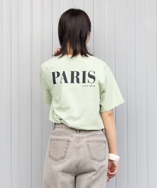 me+em select（ミームセレクト）の「PARIS logo Tee（Tシャツ/カットソー・レディース・アイボリー/ブラウン/ピンク/ミント・FREE）」の8枚目の写真