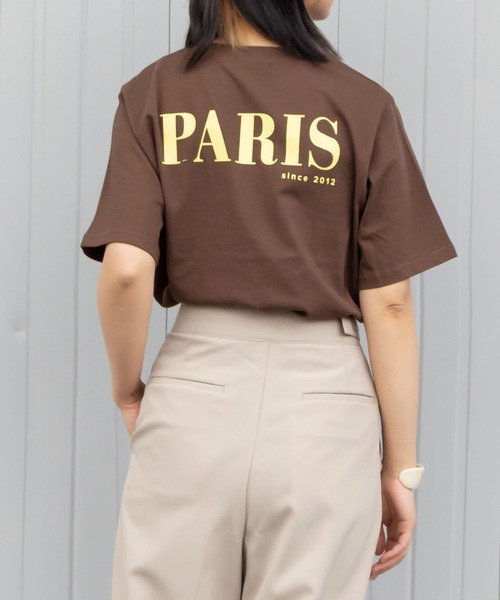 me+em select（ミームセレクト）の「PARIS logo Tee（Tシャツ/カットソー・レディース・アイボリー/ブラウン/ピンク/ミント・FREE）」の17枚目の写真