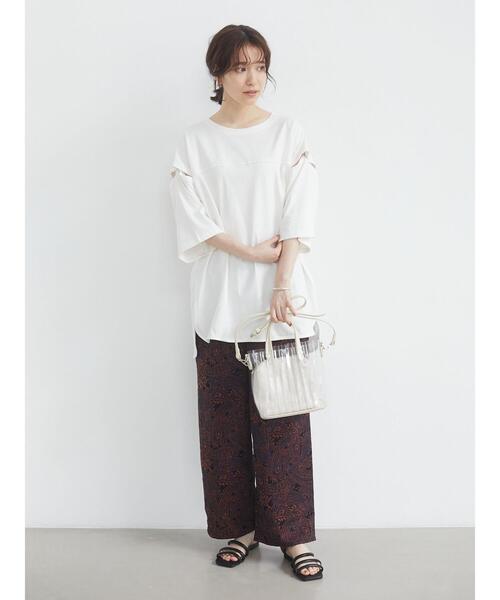 Sugar spoon（シュガースプーン）の「・SUGAR SPOON　ソデボタンビックチュニック＊（Tシャツ/カットソー・レディース・チャコールグレー/オフホワイト/グレイッシュベージュ/テラコッタ・FREE）」の11枚目の写真