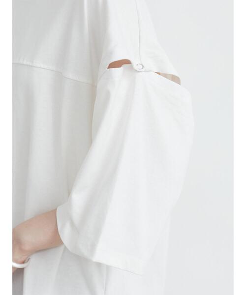 Sugar spoon（シュガースプーン）の「・SUGAR SPOON　ソデボタンビックチュニック＊（Tシャツ/カットソー・レディース・チャコールグレー/オフホワイト/グレイッシュベージュ/テラコッタ・FREE）」の15枚目の写真