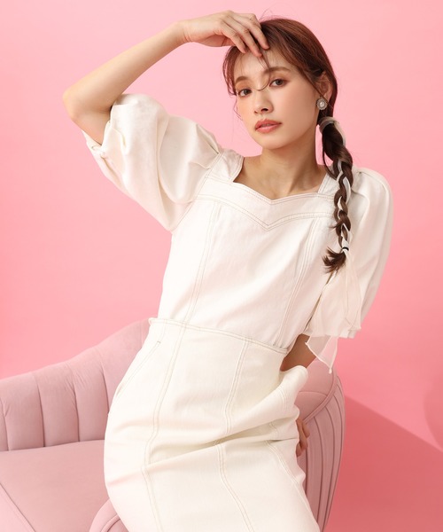 one after another NICE CLAUP（ワンアフターアナザーナイスクラップ）の「ステッチマーメイドデニムスカート（デニムスカート・レディース・アイボリー/サックスブルー/ネイビー/ブルー・FREE）」の20枚目の写真