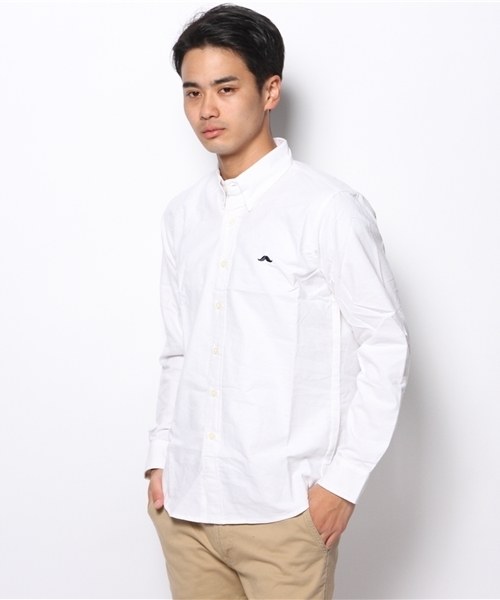 WHO'S WHO gallery（フーズフーギャラリー）の「【BOYMAN】起毛オックスシャツ（シャツ/ブラウス・メンズ・ホワイト/ブラック/ネイビー/ブルー/グリーン/ワインレッド・MEDIUM/LARGE/SMALL）」の2枚目の写真