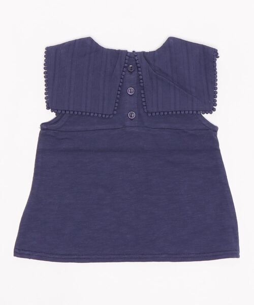 petit main(プティマイン)の「セーラー衿ノースリーブTシャツ(Tシャツ/カットソー・キッズ・キナリ/ネイビー/イエロー・110cm/80cm/100cm/130cm/120cm/90cm)」の4枚目の写真