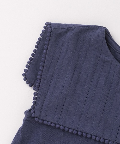 petit main(プティマイン)の「セーラー衿ノースリーブTシャツ(Tシャツ/カットソー・キッズ・キナリ/ネイビー/イエロー・110cm/80cm/100cm/130cm/120cm/90cm)」の9枚目の写真