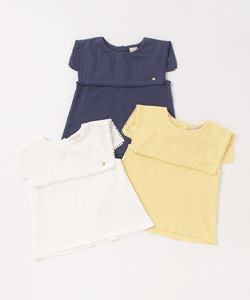petit main(プティマイン)の「セーラー衿ノースリーブTシャツ(Tシャツ/カットソー・キッズ・キナリ/ネイビー/イエロー・110cm/80cm/100cm/130cm/120cm/90cm)」の14枚目の写真
