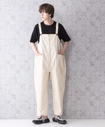 Blue Standard  | 【BLUE STANDARD】ビッグシルエット　ツイルフロントZIPオーバーオール(サロペット/オーバーオール)