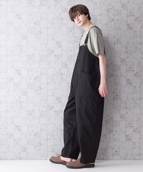 Blue Standard （ブルースタンダード）の「【BLUE STANDARD】ビッグシルエット　ツイルフロントZIPオーバーオール（サロペット/オーバーオール・メンズ・ブラック/ベージュ/オフホワイト/カーキ/ブルー・MEDIUM/LARGE）」の21枚目の写真