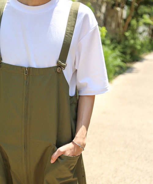 Blue Standard （ブルースタンダード）の「【BLUE STANDARD】ビッグシルエット　ツイルフロントZIPオーバーオール（サロペット/オーバーオール・メンズ・ブラック/ベージュ/オフホワイト/カーキ/ブルー・MEDIUM/LARGE）」の13枚目の写真