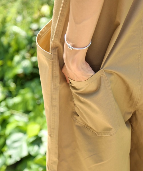 Blue Standard （ブルースタンダード）の「【BLUE STANDARD】ビッグシルエット　ツイルフロントZIPオーバーオール（サロペット/オーバーオール・メンズ・ブラック/ベージュ/オフホワイト/カーキ/ブルー・MEDIUM/LARGE）」の10枚目の写真