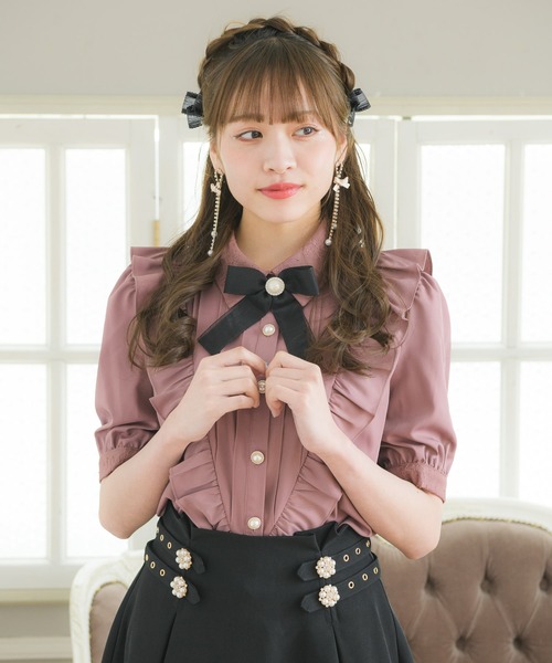 ROJITA(ロジータ)の「パール釦Vフリル半袖ブラウス(シャツ/ブラウス・レディース・ホワイト/ブラック/ピンク系その他・FREE)」の13枚目の写真