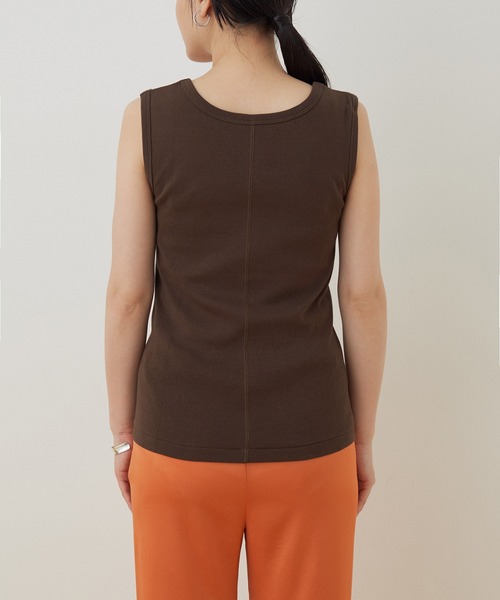ADAM ET ROPE'(アダムエロペ)の「コットンフライスタンクトップ(タンクトップ・レディース・ブラック/ホワイト/ダークブラウン/ベージュ系その他/サックスブルー・FREE)」の11枚目の写真