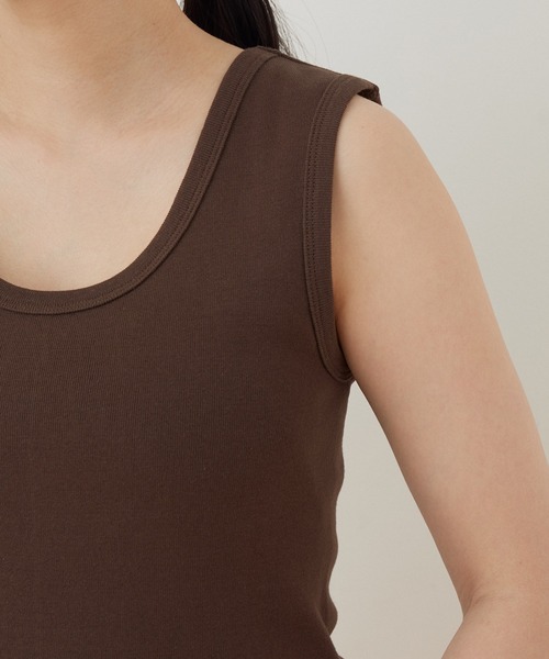 ADAM ET ROPE'(アダムエロペ)の「コットンフライスタンクトップ(タンクトップ・レディース・ブラック/ホワイト/ダークブラウン/ベージュ系その他/サックスブルー・FREE)」の22枚目の写真
