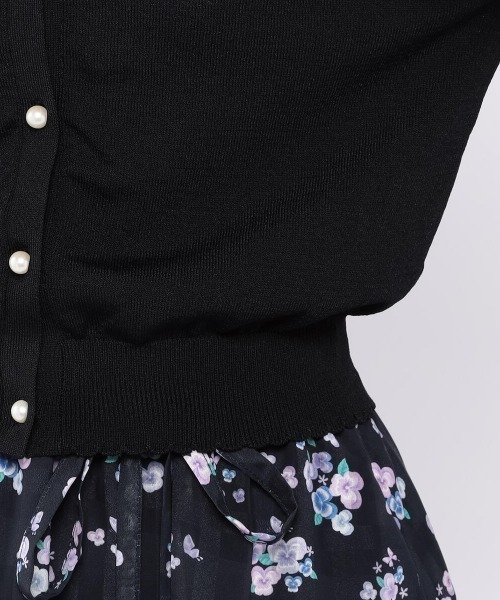 LODISPOTTO(ロディスポット)の「フルールモチーフデザインカーディガン(カーディガン/ボレロ・レディース・ホワイト/ブラック・MEDIUM)」の10枚目の写真