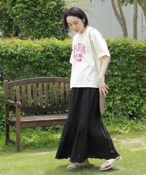 studio CLIP(スタディオクリップ)の「ナチュラルレーススカート(スカート・レディース・ブラック/オフホワイト・FREE)」の5枚目の写真