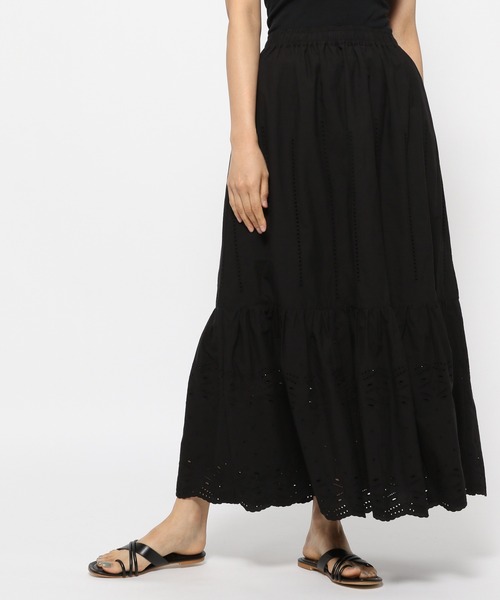 studio CLIP(スタディオクリップ)の「ナチュラルレーススカート(スカート・レディース・ブラック/オフホワイト・FREE)」の6枚目の写真