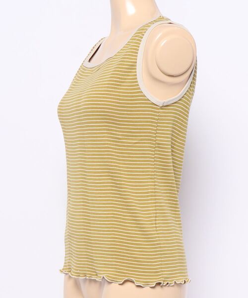 RETRO GIRL（レトロガール）の「テレコボーダータンク（タンクトップ・レディース・オフホワイト/レッド/ライトグリーン/ライトベージュ・FREE）」の5枚目の写真