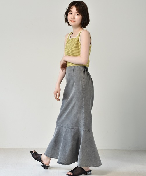 RETRO GIRL（レトロガール）の「テレコボーダータンク（タンクトップ・レディース・オフホワイト/レッド/ライトグリーン/ライトベージュ・FREE）」の20枚目の写真