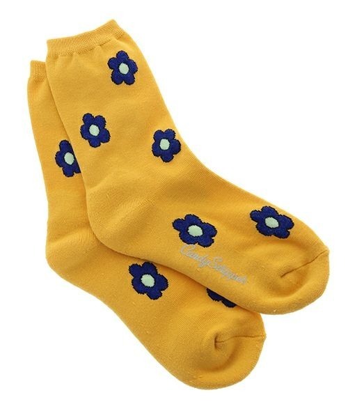 Candy Stripper(キャンディストリッパー)の「FLORAL SOCKS(ソックス/靴下・レディース・ブラック/ライトブルー/イエロー・FREE)」の8枚目の写真