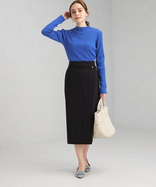 green label relaxing（グリーンレーベルリラクシング）の「ウール リブ ボトルネック プルオーバー ニット -ウォッシャブル-（ニット/セーター・レディース・ライトグレー/ブラック/グレー/ピンク/ライム/ロイヤルブルー/ダークブラウン・FREE）」の14枚目の写真