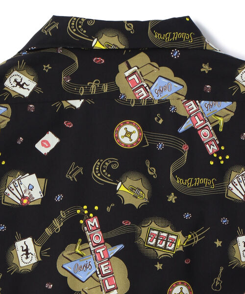 schott（ショット）の「【直営限定】Schott/ショット/HAWAIIAN SHIRT LAS VEGAS/ハワイアンシャツ ラスベガス（シャツ/ブラウス・メンズ・ブラック/ネイビー・MEDIUM/LARGE/X-LARGE/XX-LARGE）」の5枚目の写真
