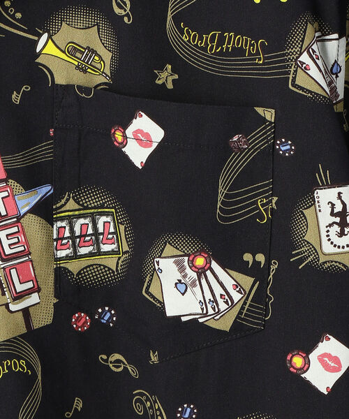 schott（ショット）の「【直営限定】Schott/ショット/HAWAIIAN SHIRT LAS VEGAS/ハワイアンシャツ ラスベガス（シャツ/ブラウス・メンズ・ブラック/ネイビー・MEDIUM/LARGE/X-LARGE/XX-LARGE）」の8枚目の写真