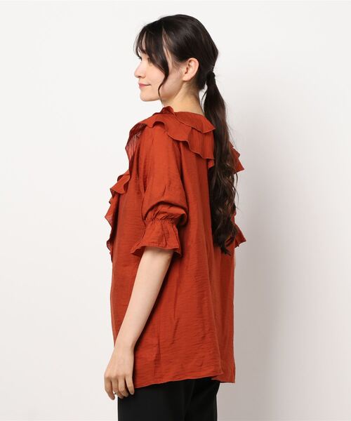 LOWRYS FARM（ローリーズファーム）の「２ＷＡＹスキッパーフリル５Ｓ　956399（シャツ/ブラウス・レディース・ホワイト/ブラック/オレンジ/その他・FREE）」の5枚目の写真