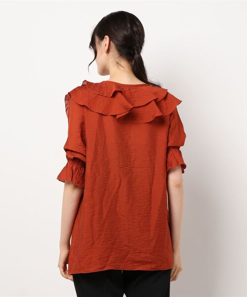 LOWRYS FARM（ローリーズファーム）の「２ＷＡＹスキッパーフリル５Ｓ　956399（シャツ/ブラウス・レディース・ホワイト/ブラック/オレンジ/その他・FREE）」の6枚目の写真