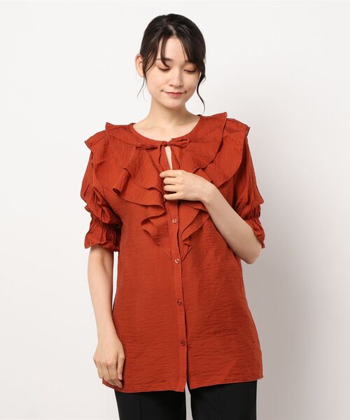 LOWRYS FARM（ローリーズファーム）の「２ＷＡＹスキッパーフリル５Ｓ　956399（シャツ/ブラウス・レディース・ホワイト/ブラック/オレンジ/その他・FREE）」の10枚目の写真