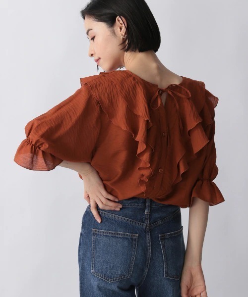 LOWRYS FARM（ローリーズファーム）の「２ＷＡＹスキッパーフリル５Ｓ　956399（シャツ/ブラウス・レディース・ホワイト/ブラック/オレンジ/その他・FREE）」の8枚目の写真