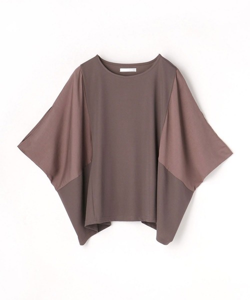 NICOLE white（ニコルホワイト）の「異素材使いドレーププルオーバー（Tシャツ/カットソー・レディース・ライトグレー/ブラック/モカ・FREE）」の4枚目の写真