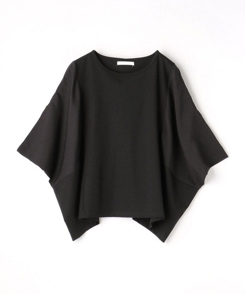 NICOLE white（ニコルホワイト）の「異素材使いドレーププルオーバー（Tシャツ/カットソー・レディース・ライトグレー/ブラック/モカ・FREE）」の6枚目の写真