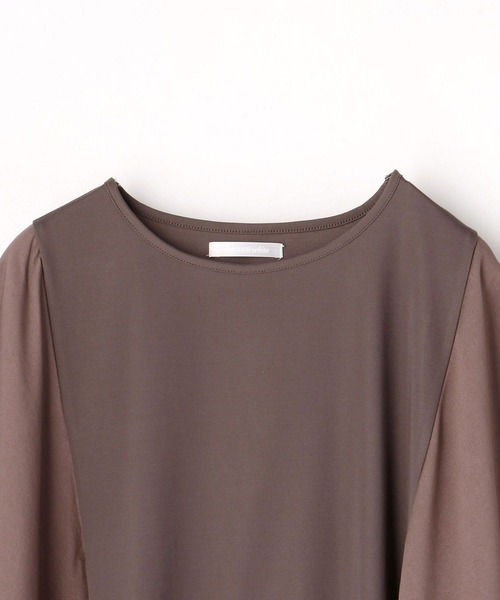 NICOLE white（ニコルホワイト）の「異素材使いドレーププルオーバー（Tシャツ/カットソー・レディース・ライトグレー/ブラック/モカ・FREE）」の8枚目の写真