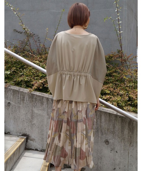 NICOLE white（ニコルホワイト）の「異素材使いドレーププルオーバー（Tシャツ/カットソー・レディース・ライトグレー/ブラック/モカ・FREE）」の17枚目の写真