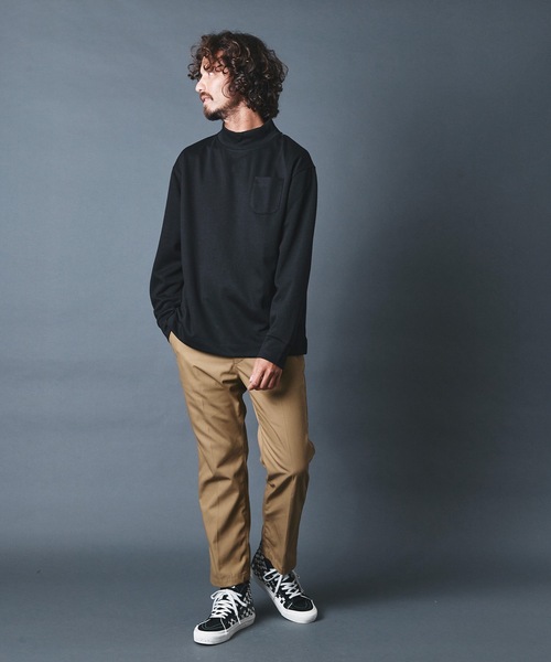 THE TWENTYSEVEN(ザ トゥエンティーセブン)の「The TWENTYSEVEN:ポンチ リラックスフィット モックネックカットソー(Tシャツ/カットソー・メンズ・ホワイト/チャコールグレー/ブラック/ベージュ・S/M/L)」の18枚目の写真