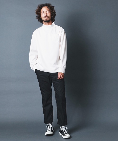 THE TWENTYSEVEN(ザ トゥエンティーセブン)の「The TWENTYSEVEN:ポンチ リラックスフィット モックネックカットソー(Tシャツ/カットソー・メンズ・ホワイト/チャコールグレー/ブラック/ベージュ・S/M/L)」の13枚目の写真