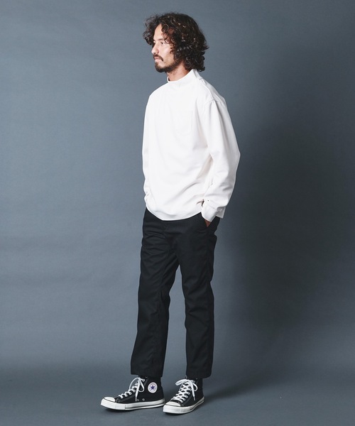 THE TWENTYSEVEN(ザ トゥエンティーセブン)の「The TWENTYSEVEN:ポンチ リラックスフィット モックネックカットソー(Tシャツ/カットソー・メンズ・ホワイト/チャコールグレー/ブラック/ベージュ・S/M/L)」の15枚目の写真