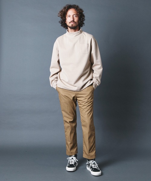 THE TWENTYSEVEN(ザ トゥエンティーセブン)の「The TWENTYSEVEN:ポンチ リラックスフィット モックネックカットソー(Tシャツ/カットソー・メンズ・ホワイト/チャコールグレー/ブラック/ベージュ・S/M/L)」の22枚目の写真