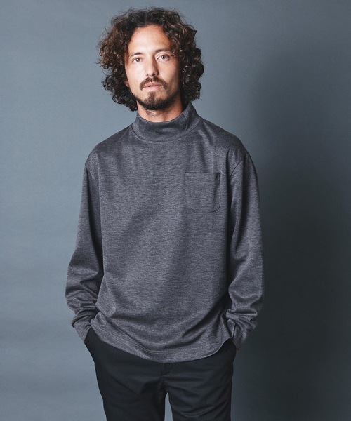 THE TWENTYSEVEN(ザ トゥエンティーセブン)の「The TWENTYSEVEN:ポンチ リラックスフィット モックネックカットソー(Tシャツ/カットソー・メンズ・ホワイト/チャコールグレー/ブラック/ベージュ・S/M/L)」の9枚目の写真