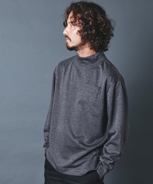 THE TWENTYSEVEN(ザ トゥエンティーセブン)の「The TWENTYSEVEN:ポンチ リラックスフィット モックネックカットソー(Tシャツ/カットソー・メンズ・ホワイト/チャコールグレー/ブラック/ベージュ・S/M/L)」の10枚目の写真